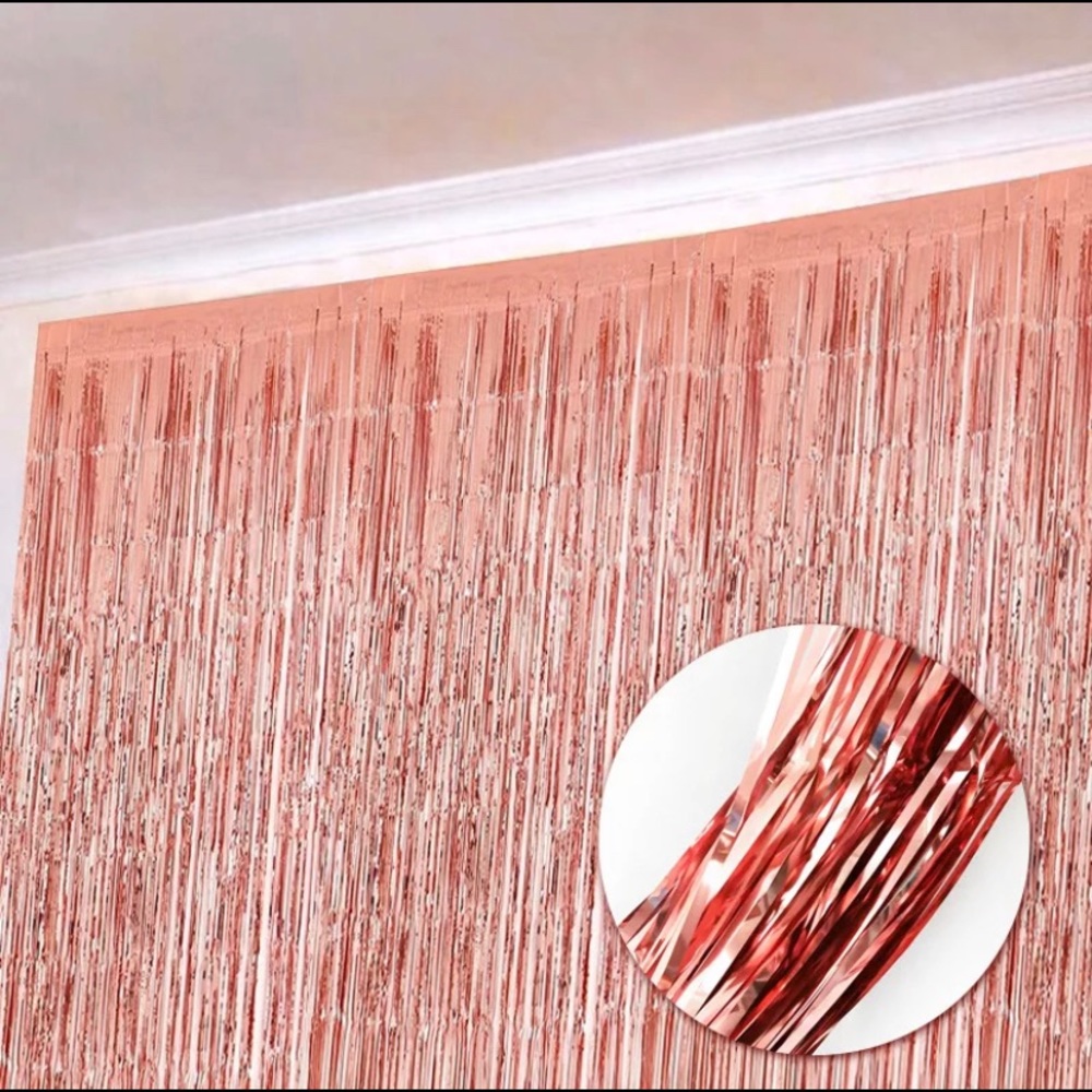 2 rose gold door curtain tinsel